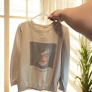 Ariana Grande Cream Graphic Crew Neck Sweater